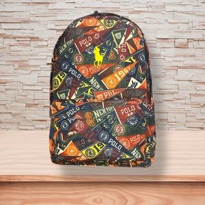 Polo Ralph Lauren Multicolor Collegiate Print Patchwork Logo Backpack 🎒